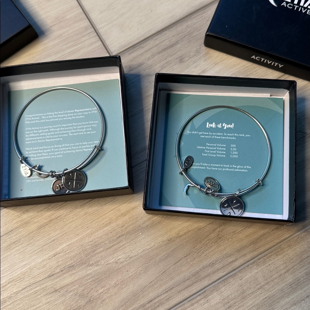 Zyia Active Silver Charm Rank Bracelets